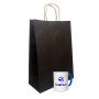 Крафт-пакет з ручками черный 250 х 150 х 350 мм