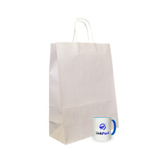 Крафт-пакет з ручками белый 320 х 150 х 420 мм