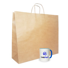 Крафт-пакет з ручками бурый 450 х 160 х 400 мм