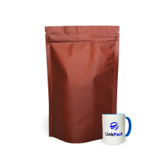 Дой-Пак с зип замком 1 кг коричневый 210х380