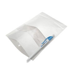 Дой-Пак с зип замком и окном 150 г крафт белый 130х200