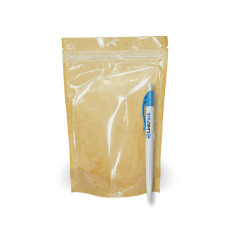 Дой-Пак с зип замком и прозрачной стороной 150 г крафт 130х200