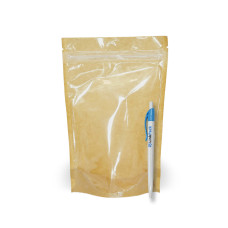 Дой-Пак с зип замком и прозрачной стороной 250 г крафт 140х240