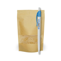 Дой-Пак с зип замком и окном 20 г крафт бурый 80х130