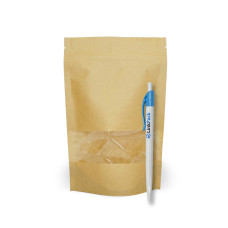 Дой-Пак с зип замком и окном 150 г крафт бурый 130х200