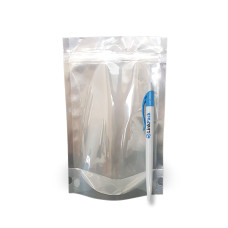 Дой-Пак с зип замком и прозрачной стороной 150 г серебро 130х200