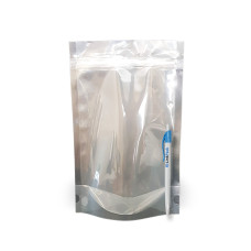 Дой-Пак с зип замком и прозрачной стороной 500 г серебро 180х280