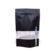 Дой-Пак металл с зип замком и окном 500 г черный 180х280