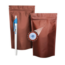 Дой-Пак 50 г коричневый 100х170 с клапаном для кофе 