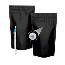 Дой-Пак 250 г черный 140х240 с клапаном для кофе