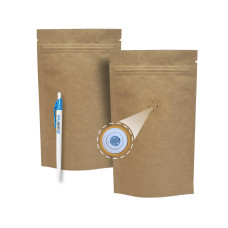 Дой-Пак 250г крафт металл 140х240 с клапаном для кофе