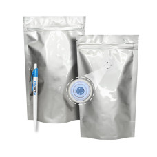 Дой-Пак 250 г серебряный 140х240 с клапаном для кофе