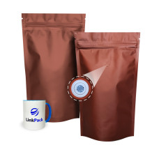 Дой-Пак 1 кг коричневый 210х380 с клапаном для кофе 