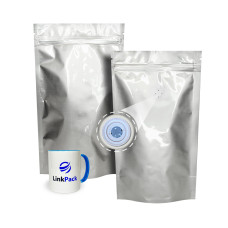 Дой-Пак 1 кг серебряный 210х380 с клапаном для кофе