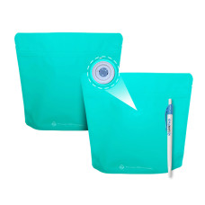 Дой-Пак с зип-замком 100% перерабатываемый с клапаном для кофе 300 г изумрудный 200х190