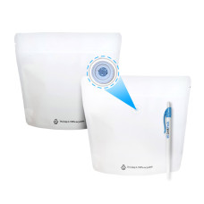 Дой-Пак с зип-замком 100% перерабатываемый с клапаном для кофе 300 г белый 200х190