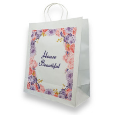 Пакет бумажный белый с печатью 380х160х420 4 цвета